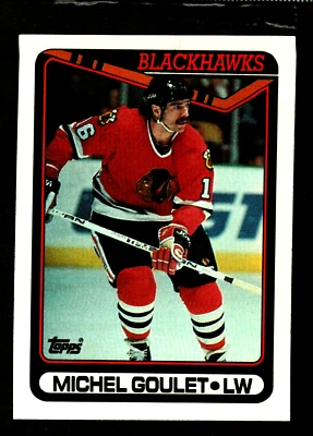 1990-91 TOPPS HOCKEY CARD - #329 MICHEL GOULET  -  CHICAGO BLACKHAWKS - Image 1 of 2