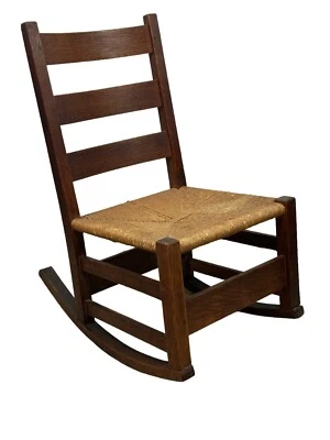 L & J.G. Stickley  Mission Arts & crafts  Antique 1912 oak  rocking chair 305 - Image 1 of 4