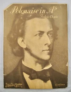 Polonaise In Ab Sheet Music Vintage 1945 Frederic Chopin E B Swisher (O) AS IS - Picture 1 of 8