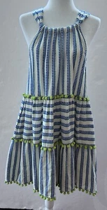 Vestido Corto TESSORA Sydni Estampado Halter Pompón Neiman Marcus Talla S Nuevo Sin Etiquetas - Imagen 1 de 15