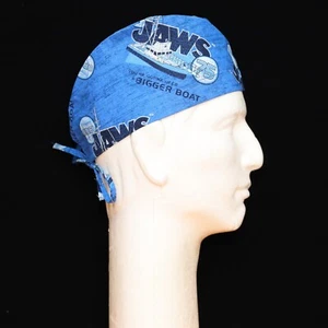 Jaws Movie Theme on Blue Scrub Hat - Picture 1 of 1