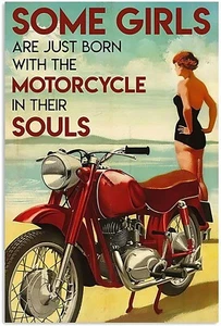 Women Bikers Iron On Transfer For T-Shirt + Other Light & Dark Fabrics #3 - Picture 1 of 4