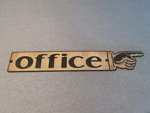 LARGE 24" RUSTIC WOODEN OFFICE FINGER POINTING RIGHT SIGN MAN CAVE - Picture 1 of 3