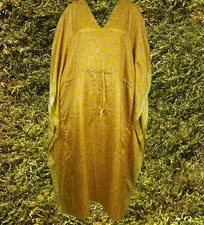 Boho Maxi Kaftan Golden Crown Gypsy Beach Cruise Vacation Dress For Women