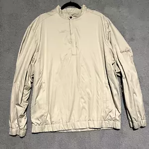 Walter Hagen Jacket Mens L Beige 1/4 Zip Windbreaker Lined Pullover Performance - Picture 1 of 13