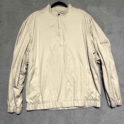 Walter Hagen Jacket Mens L Beige 1/4 Zip Windbreaker Lined Pullover Performance - Image 1 of 4