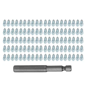 100PCS 9mm Car Tire Spikes Anti-slip Studs Screw Steel Snow Ice Road Winter - Picture 1 of 6