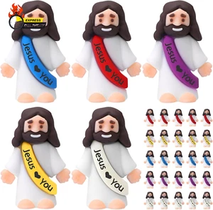 25 Pcs Little Jesus Figures Original Design Jesus Love You Mini Rubber Jesus Toy - Picture 1 of 12