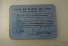 RARE 1916 US ARMY EXCHANGE SCU CARD