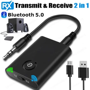 Transmisor y receptor 2 en 1 Bluetooth 5.0 estéreo música audio adaptador TV PC coche - Imagen 1 de 12