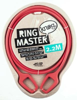 KNOG RING MASTER 2.2m Bike Cable Bike Silicone Over-Moulded Red 10mm Steel NEW - Image 1 of 4