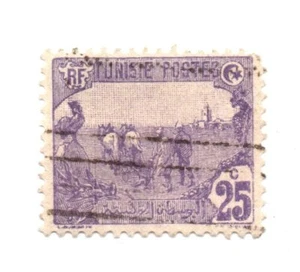 Túnez SG: 36 1921 25c Estampilla Violeta Postes Túnez Estampilla Usada - Imagen 1 de 1