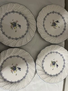 Nikko Blue Peony Blossomtime Cake Plate Fine Tableware Japan Set Of 4 - Picture 1 of 7