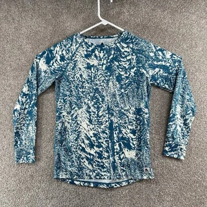 Burton Women's Active Top Size Large Blue White Long Sleeve Pullover Stretch - Picture 1 of 11