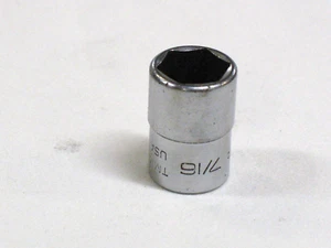 Snap On 1/4" Drive 7/16" SAE Shallow 6 Point Chrome Socket TM14 - Picture 1 of 4