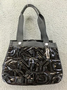 DNKY Purse Black Logo Shoulder Tote Bag 13"X10"X7" EUC - Picture 1 of 9
