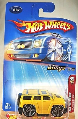 Hot Wheels #37 2005 primeras ediciones-Blings 7/10 Hummer H3 amarillo con cromo Pr5 Sp Foto 1 de 4