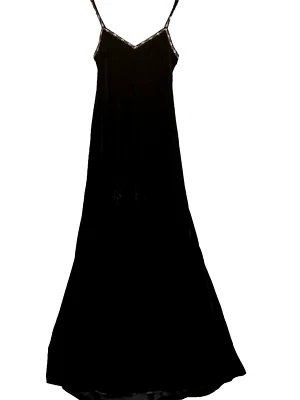 NUEVO CON ETIQUETAS Lauren Ralph Lauren Negro Terciopelo Sin Mangas Cuentas Largo Formal Fiesta Vestido 12 Foto 1 de 4