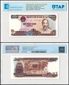 Vietnam 100000 Dong, 1994, P-117, UNC Authenticated - Picture 1 of 2