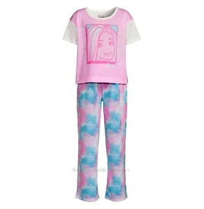 BARBIE Girls Pajamas Set Size 4 5 6 6x 7 8 10 12 T Shirt Top Pants Pink Blue NWT - Picture 1 of 2