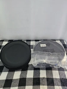Platos de cena de plástico negro de 9,75 pulgadas, juego de 14, aptos para microondas/lavavajillas, BPA - Imagen 1 de 5