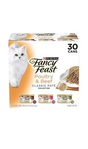 Purina Fancy Feast Classic Pate Poultry & Beef Wet Cat Food 3 oz, 30 Can. - Picture 1 of 7