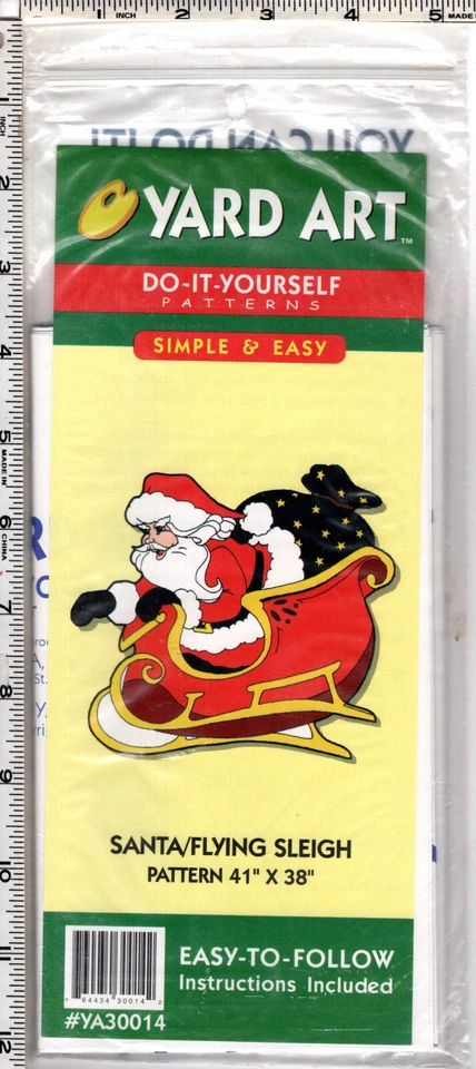 Santa and Flying Sleigh Do It Yourself Yard Art Patterns 41 X 38