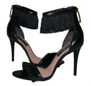 Donna Karan New York Val Ankle Strap Fringe Detail Leather Sandals, US 8,5 / EU 39 - Bild 1 von 10