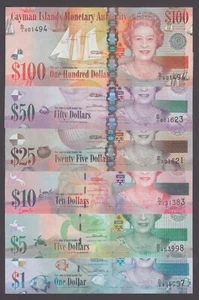 CAYMAN IS FULL 2014 SET 1-5-10-25-50-100 DOLLARS QE II UNC WE COMBINE yyy  2305 - Picture 1 of 2