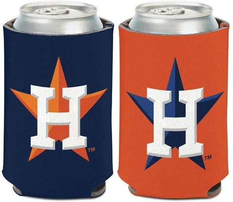 Houston Astros Can Cooler Two Sided Design MLB Collapsible Koozie Cover