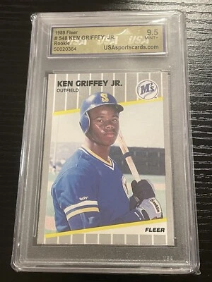 💎1989 Fleer #548 KEN GRIFFEY JR EE. UU. 9,5 GEMA COMO NUEVA NOVATO PSA REDS MARINERS🐐🔥 Foto 1 de 2