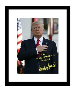 Donald Trump 8x10 Signed photo print personalized to YOUR NAME 2020 maga US flag - Picture 1 of 6