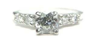 Antique Art Deco Diamond Engagement Platinum Ring Size 6 UK-L1/2 EGL USA - Picture 1 of 12