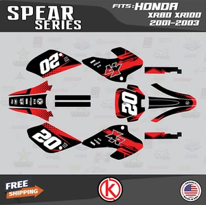 Graphics Kit for HONDA XR80 XR100 (2001-2003) Spear Series - Red - Picture 1 of 6