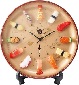 Sushi Clock Premium Food Sample Finest Interior Wall Clock Table Clock Japan - Picture 1 of 7