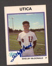 Shelby McDonald 1987 ProCards authentic autographed card Utica Blue Sox