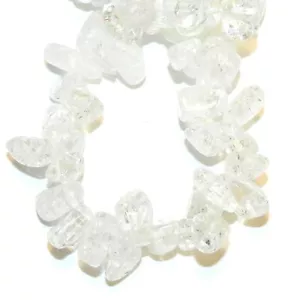 "Pepita de piedras preciosas perforadas en la parte superior NG2596 cuarzo transparente mediano 12 mm 15" - Imagen 1 de 2