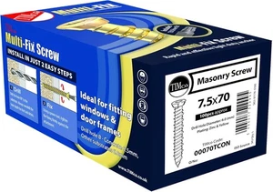 TIMCO ZYP Multi-Fix Concrete Screw - 7.5 x 200 - Yellow - Box of 100 - Picture 1 of 1