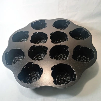 Nordic Ware Sweetheart Rose Backform Muffin Kuchen Cupcake Antihaft Metall USA - Bild 1 von 4