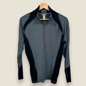 Smartwool Merino Wool Quarter Zip Long Sleeve Baselayer Shirt Men Medium Gray - Picture 1 of 13