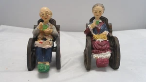 Vintage Oma und Opa Figuren in Schaukelstühlen (Tortendeko ?.) - Bild 1 von 8