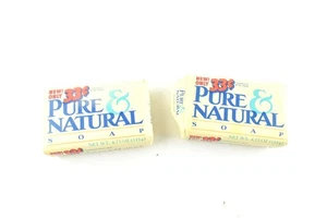 Vintage Pure & Natural Soap 4.75oz Bar Lot Of 2 - Picture 1 of 13