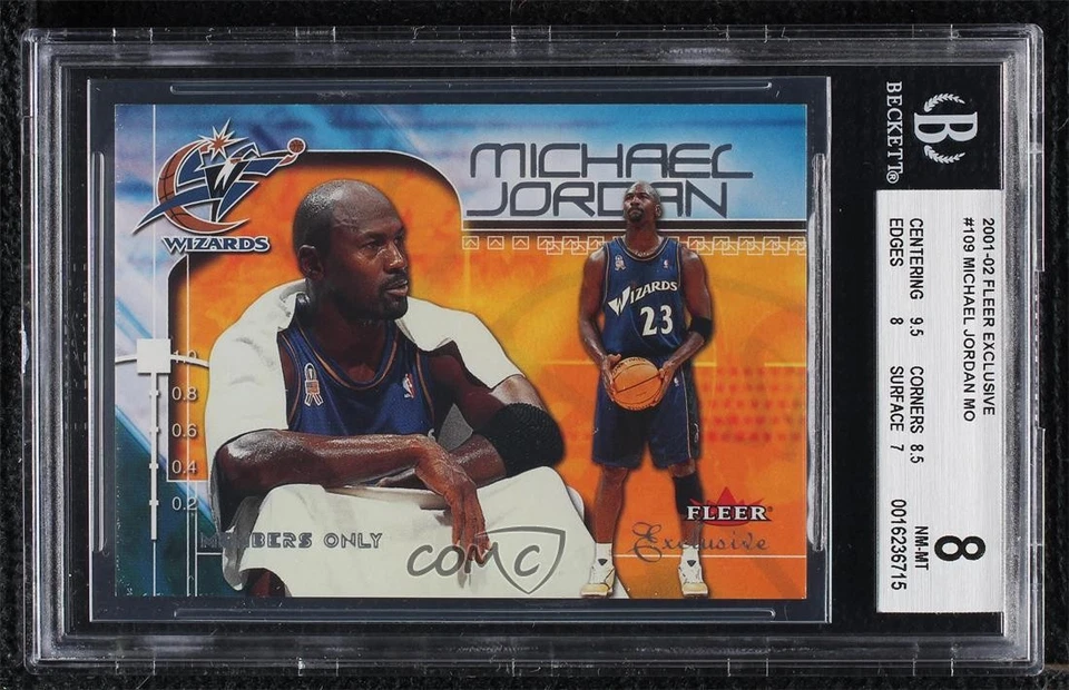 2001-02 Fleer Exclusive Members Only Michael Jordan #109 BGS 8 HOF - Image 1 of 2