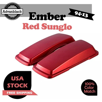 Cubierta de tapas de alforja Ember Red Sunglo para Harley Street Road Electra Glide Foto 1 de 4