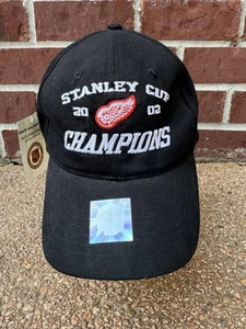NHL Vintage 2002 Stanley Cup Champions Detroit Red Wings Hat Baseball Cap Black - Picture 1 of 7