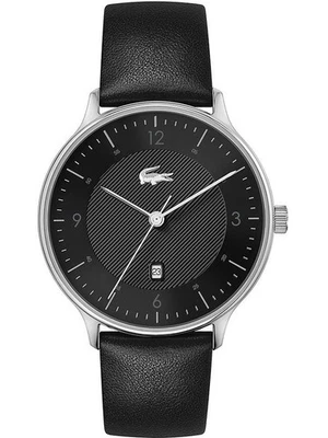 Lacoste 2011159 Club Black Dial Leather Men's Watch, 42 mm Case - Image 1 of 4