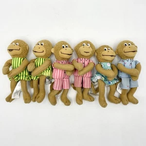 Merrymakers 2004 5 kleine Affen springen auf dem Bett Plüsch Fingerpuppen  - Bild 1 von 11