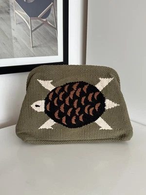 ZARA EMBROIDERED TORTOISE BAG SMALL KHAKI GREEN RARE REF. 1445/004 - Image 1 of 4