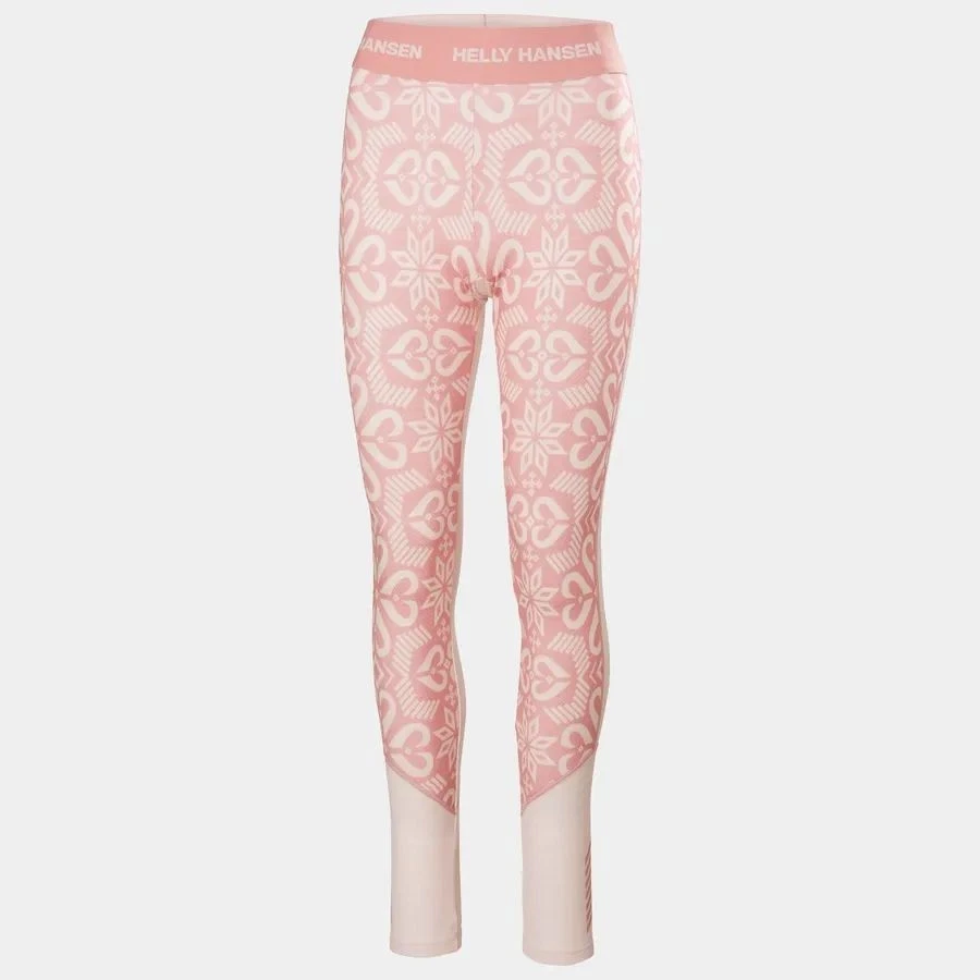 Женские базовые брюки Helly Hansen Lifa Merino среднего веса с рисунком, розовый оттенок No - Изображение 1 из 4
