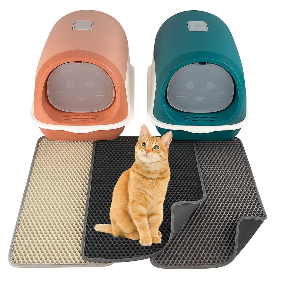 Katzenstreu Matte Katzenstreumatte XXL 90x76cm groß für Katzenklo Katzentoilette - Bild 1 von 1